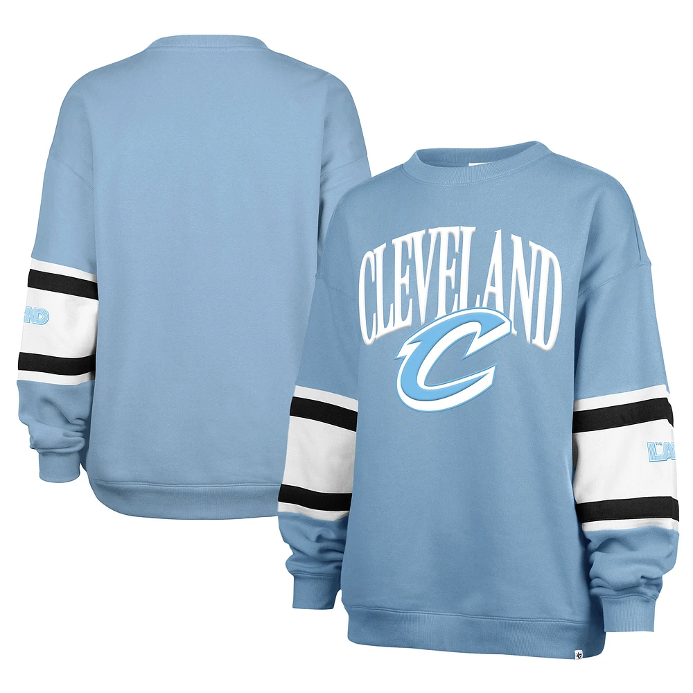 Women's '47 Light Blue Cleveland Cavaliers 2024/25 City Edition Steadfast Paneled Pullover Sweatshirt