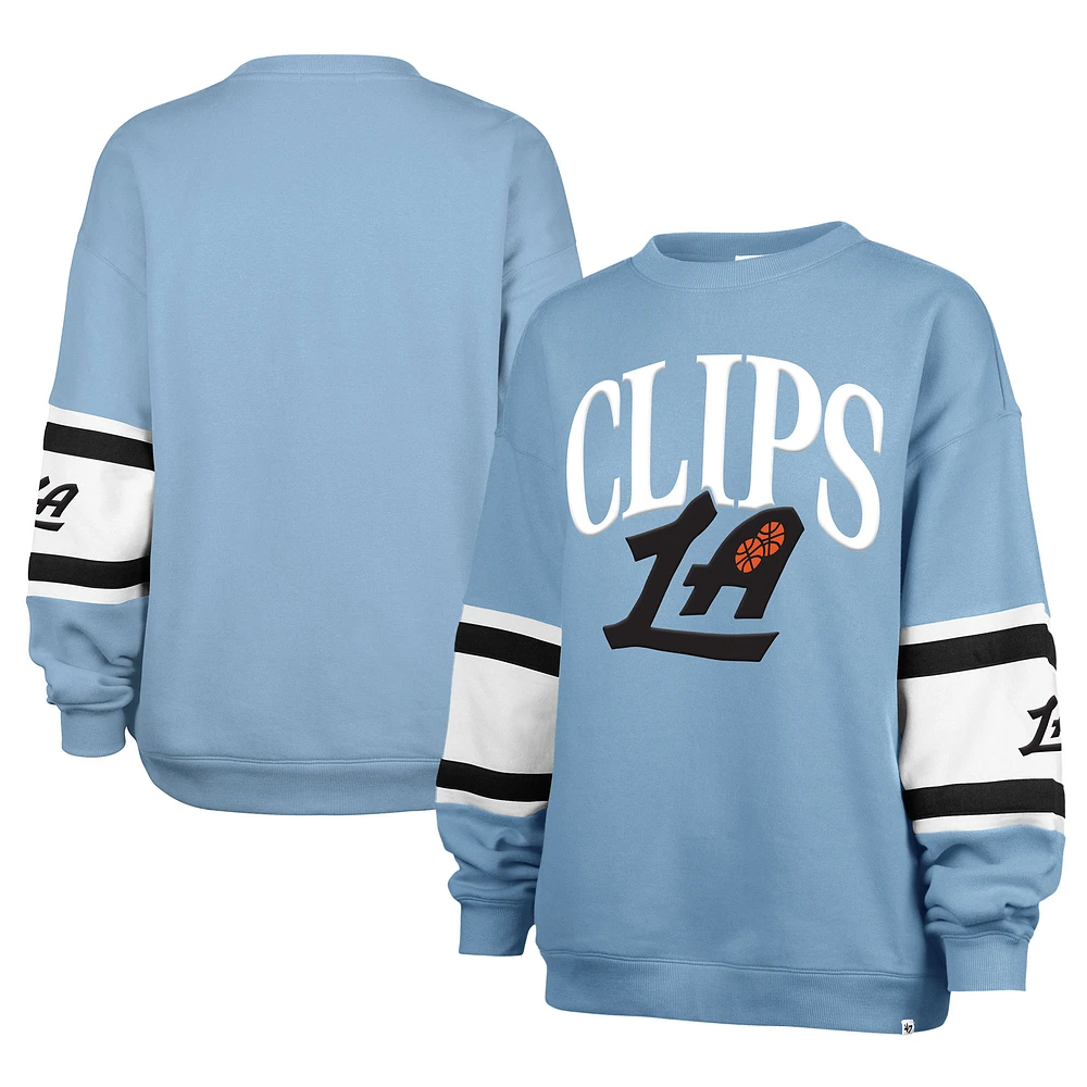 Women's '47 Light Blue LA Clippers 2024/25 City Edition Steadfast Paneled Pullover Sweatshirt