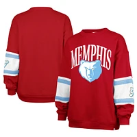 Women's '47 Red Memphis Grizzlies 2024/25 City Edition Steadfast Paneled Pullover Sweatshirt