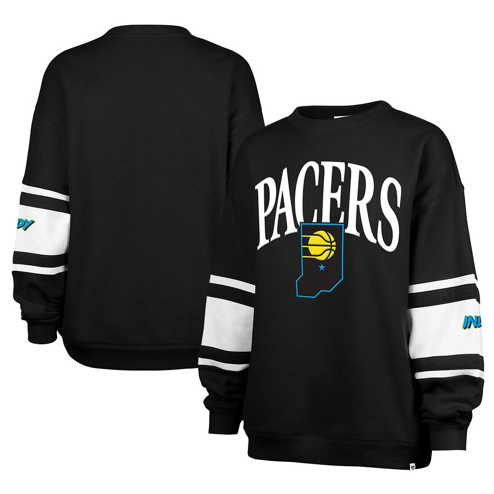 Women's '47 Black Indiana Pacers 2024/25 City Edition Steadfast Paneled Pullover Sweatshirt