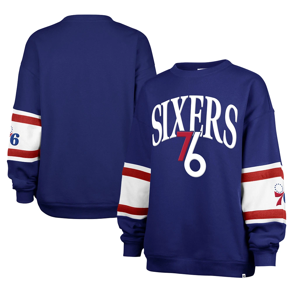 Women's '47 Royal Philadelphia 76ers 2024/25 City Edition Steadfast Paneled Pullover Sweatshirt