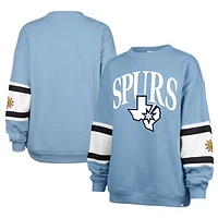 Women's '47 Light Blue San Antonio Spurs 2024/25 City Edition Steadfast Paneled Pullover Sweatshirt