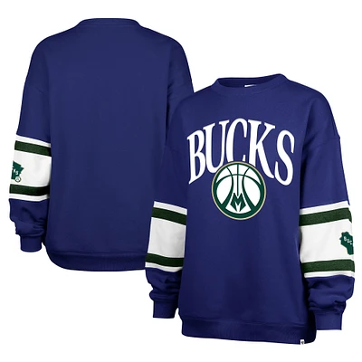 Women's '47 Royal Milwaukee Bucks 2024/25 City Edition Steadfast Paneled Pullover Sweatshirt