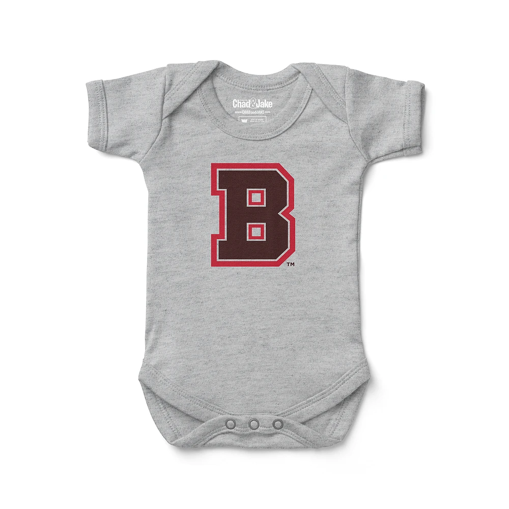 Infant Chad & Jake Heather Gray Brown Bears Primary Logo Bodysuit