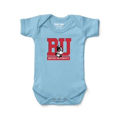 Infant Chad & Jake Light Blue Boston University Primary Logo Bodysuit