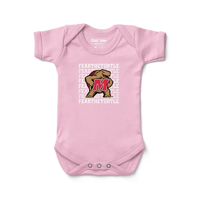 Infant Chad & Jake Pink Maryland Terrapins Retro Fear The Turtle Bodysuit