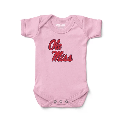 Infant Chad & Jake Pink Ole Miss Rebels Primary Logo Bodysuit