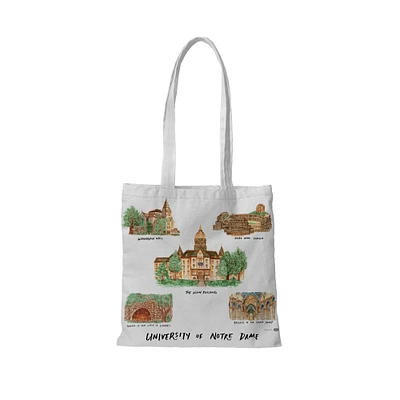 White Notre Dame Fighting Irish Laura Wilcox Designs Tote Bag