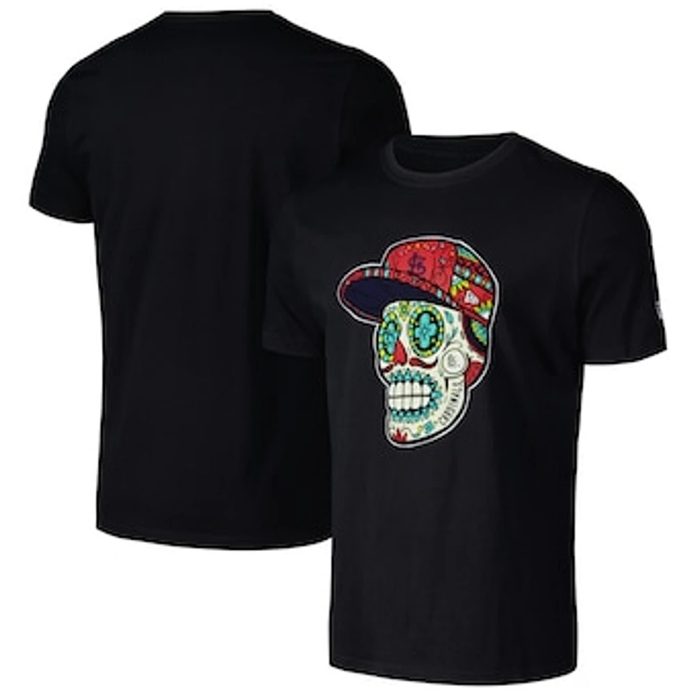 Men's New Era Black St. Louis Cardinals Sugar Skulls T-Shirt