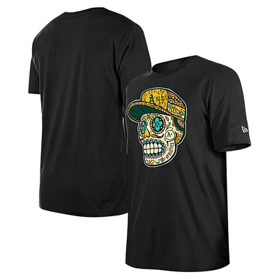 Men's New Era Black Athletics Sugar Skulls T-Shirt