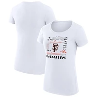 Women's G-III 4Her by Carl Banks White San Francisco Giants Collage Team Graphic Crew Neck Fitted T-Shirt