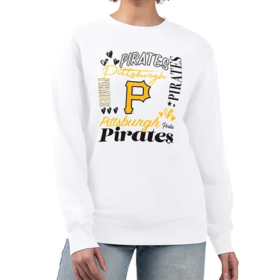 Women's G-III 4Her by Carl Banks White Pittsburgh Pirates Collage Team Graphic Fleece Pullover Hoodie