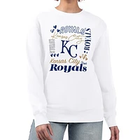 Women's G-III 4Her by Carl Banks White Kansas City Royals Collage Team Graphic Fleece Pullover Hoodie