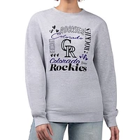 Women's G-III 4Her by Carl Banks Heather Gray Colorado Rockies Collage Team Graphic Fleece Pullover Hoodie