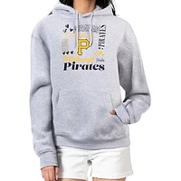 Women's G-III 4Her by Carl Banks Heather Gray Pittsburgh Pirates Collage Team Graphic Fleece Pullover Hoodie