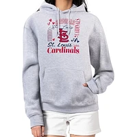 Women's G-III 4Her by Carl Banks Heather Gray St. Louis Cardinals Collage Team Graphic Fleece Pullover Hoodie