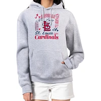 Women's G-III 4Her by Carl Banks Heather Gray St. Louis Cardinals Collage Team Graphic Fleece Pullover Hoodie