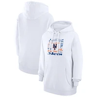 Women's G-III 4Her by Carl Banks White New York Mets Collage Team Graphic Fleece Pullover Hoodie