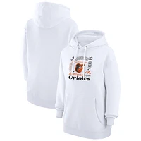 Women's G-III 4Her by Carl Banks White Baltimore Orioles Collage Team Graphic Fleece Pullover Hoodie