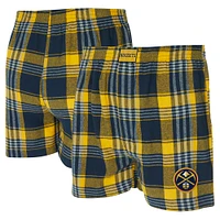 Men's Concepts Sport Navy Denver Nuggets Region Flannel Boxer Short