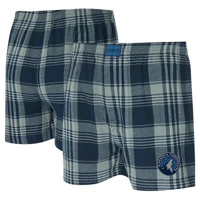 Men's Concepts Sport Navy Minnesota Timberwolves Region Flannel Boxer Short