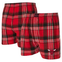 Men's Concepts Sport Red Chicago Bulls Region Flannel Boxer Short