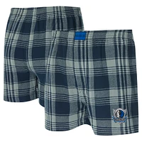 Men's Concepts Sport Navy Dallas Mavericks Region Flannel Boxer Short