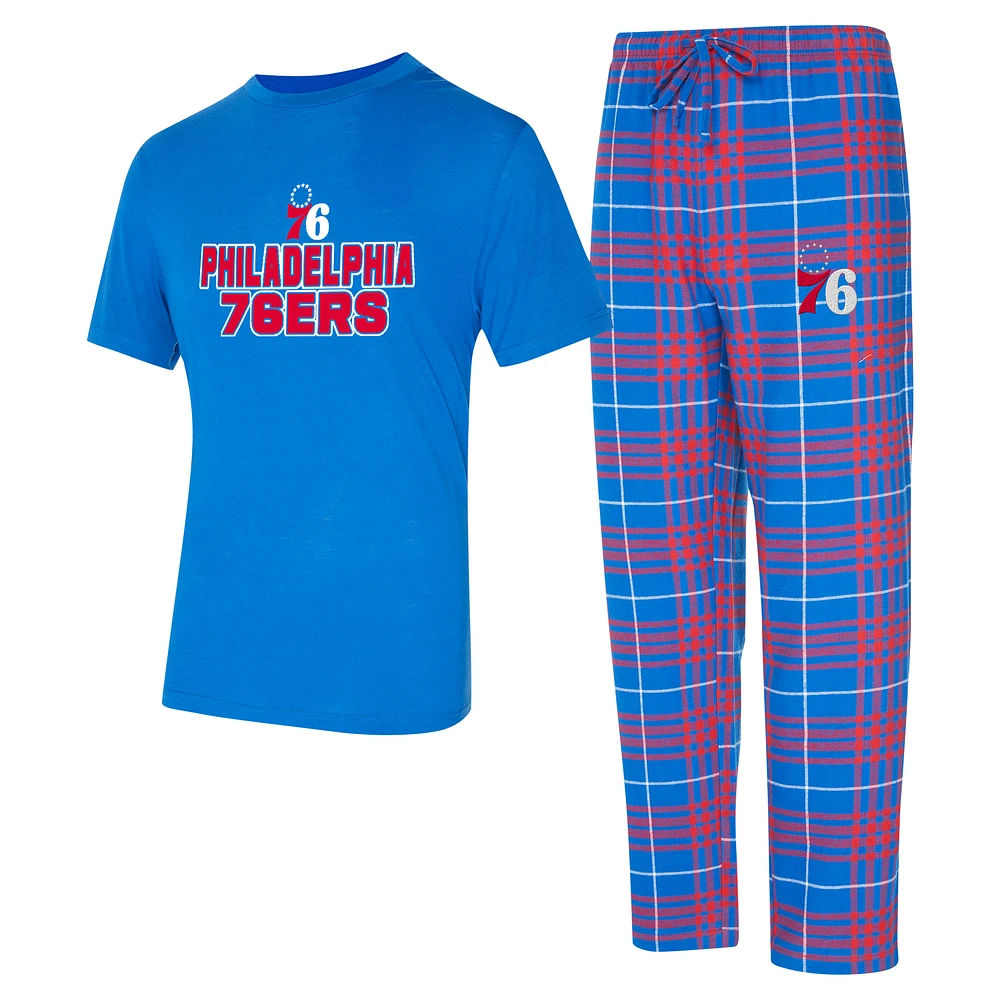 Men's Concepts Sport  Royal/Red Philadelphia 76ers Vector T-Shirt & Flannel Pants Sleep Set