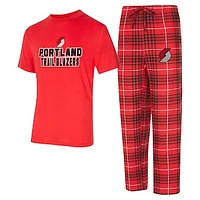 Men's Concepts Sport  Red/Black Portland Trail Blazers Vector T-Shirt & Flannel Pants Sleep Set