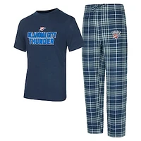 Men's Concepts Sport  Navy/Gray Oklahoma City Thunder Vector T-Shirt & Flannel Pants Sleep Set