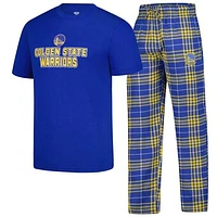 Men's Concepts Sport  Royal/Gold Golden State Warriors Vector T-Shirt & Flannel Pants Sleep Set