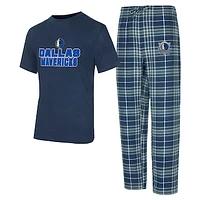 Men's Concepts Sport  Navy/Gray Dallas Mavericks Vector T-Shirt & Flannel Pants Sleep Set