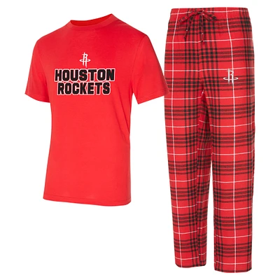 Men's Concepts Sport  Red/Black Houston Rockets Vector T-Shirt & Flannel Pants Sleep Set