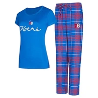 Women's Concepts Sport  Royal/Red Philadelphia 76ers Vector T-Shirt & Flannel Pants Sleep Set