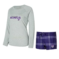 Women's Concepts Sport Sacramento Kings Petition Long Sleeve Top and Shorts Set