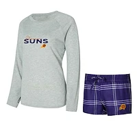 Women's Concepts Sport Phoenix Suns Petition Long Sleeve Top and Shorts Set