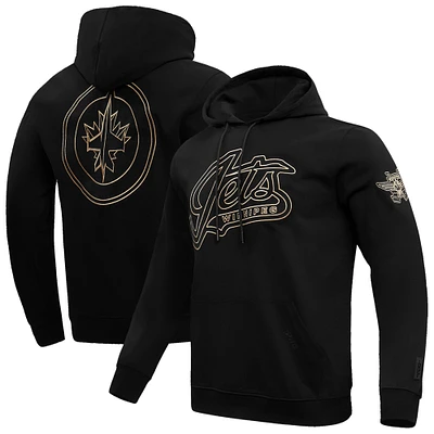 Men's Pro Standard Winnipeg Jets Black & Gold Outline Pullover Hoodie