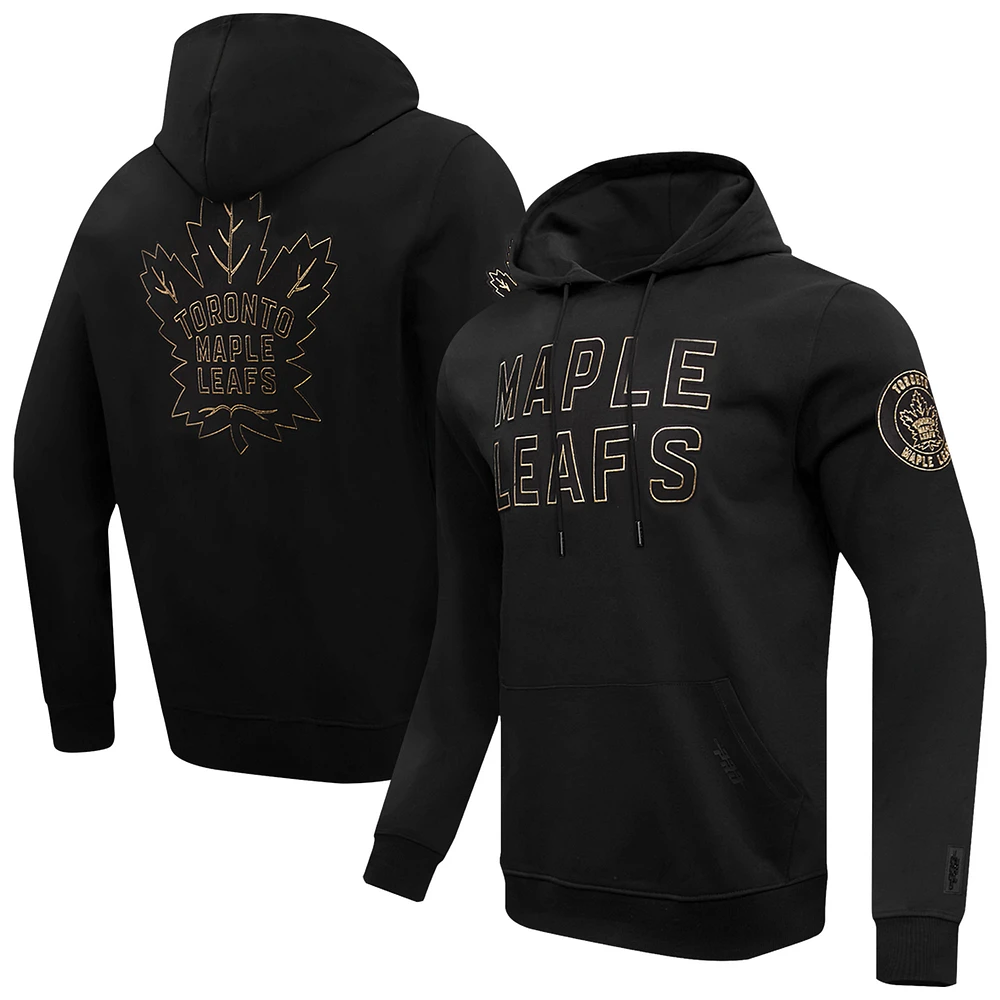 Men's Pro Standard Toronto Maple Leafs Black & Gold Outline Pullover Hoodie