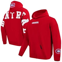 Men's Pro Standard Red Montreal Canadiens Wingspan Drop Shoulder Pullover Hoodie