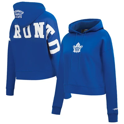 Women's Pro Standard Blue Toronto Maple Leafs Wingspan Cropped Pullover Hoodie