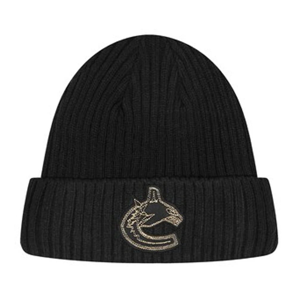 Men's Pro Standard Vancouver Canucks Black & Gold Cuffed Knit Beanie