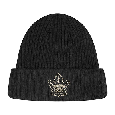 Men's Pro Standard Toronto Maple Leafs Black & Gold Cuffed Knit Beanie