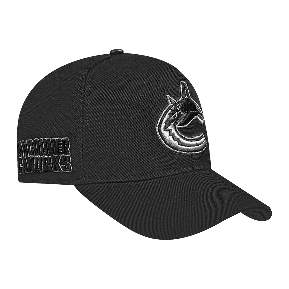 Men's Pro Standard Black Vancouver Canucks Metallic Logo Snapback Hat