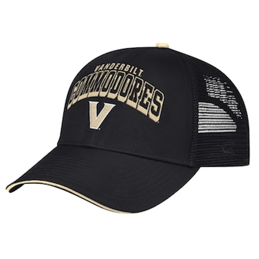 Men's Colosseum Black Vanderbilt Commodores Wyatt Primary Team Trucker Adjustable Hat