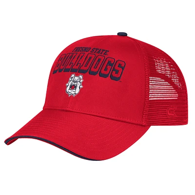 Men's Colosseum Red Fresno State Bulldogs Wyatt Primary Team Trucker Adjustable Hat