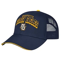 Men's Colosseum Navy Marquette Golden Eagles Wyatt Primary Team Trucker Adjustable Hat