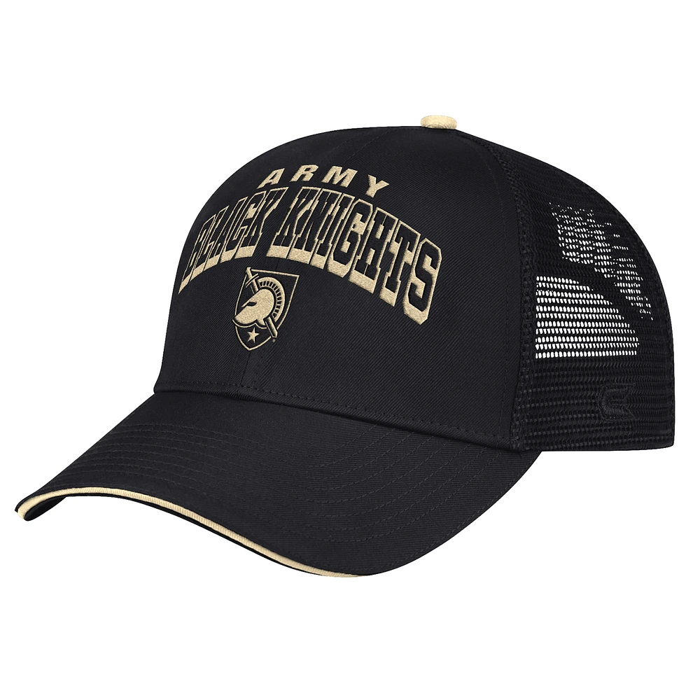 Men's Colosseum Black Army Black Knights Wyatt Primary Team Trucker Adjustable Hat