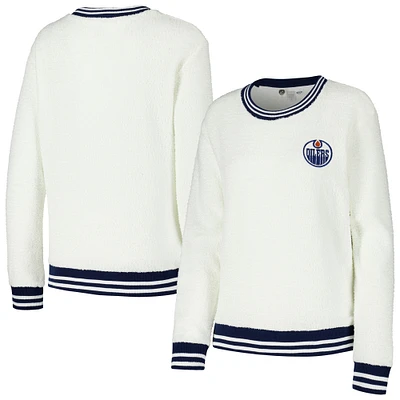 Women's Concepts Sport Cream Edmonton Oilers Granite Sherpa Pullover Sweatshirt