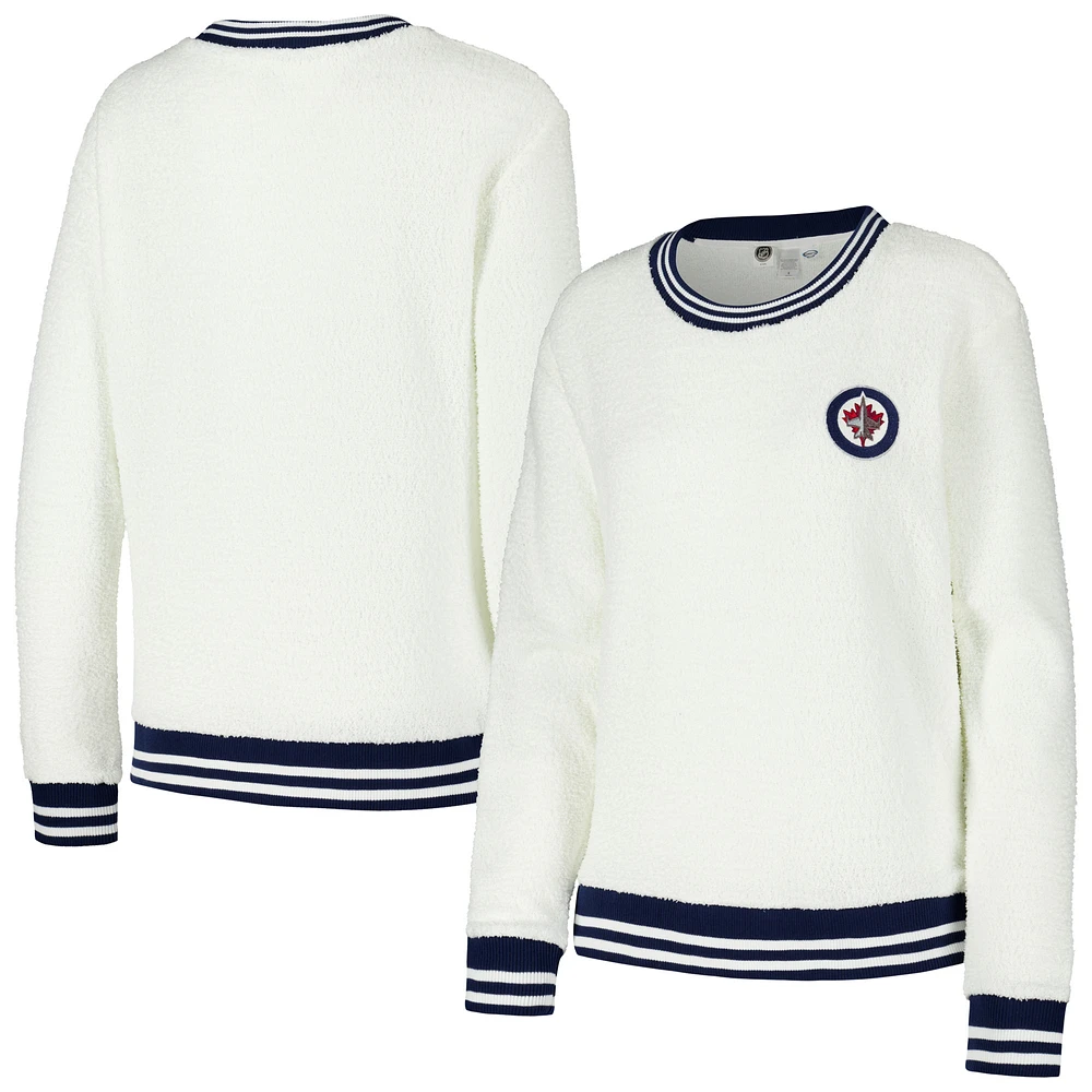 Women's Concepts Sport Cream Winnipeg Jets Granite Sherpa Pullover Sweatshirt