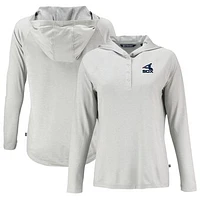 Women's Cutter & Buck Gray Chicago White Sox Cooperstown Collection Coastline Epic Comfort Eco Recycled Hoodie Raglan Long Sleeve T-Shirt